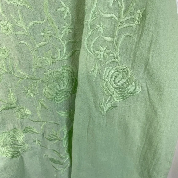 Soft Surroundings Green Embroidered Blouse Size Small - Picture 3 of 8
